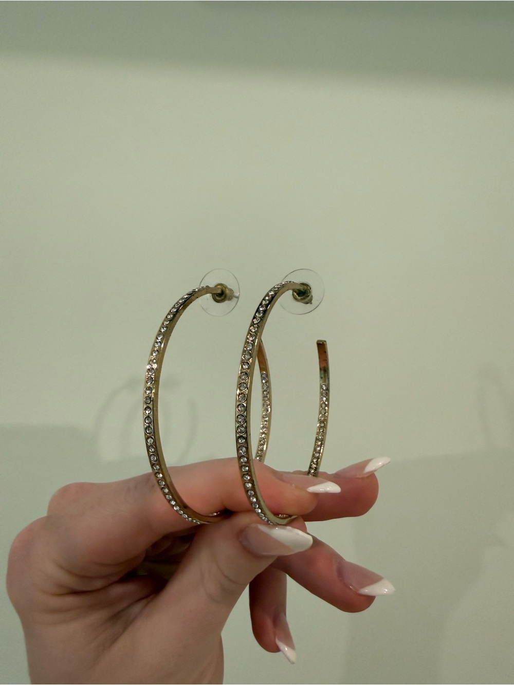 Lilly Pulitzer rhinestone gold hoop earrings